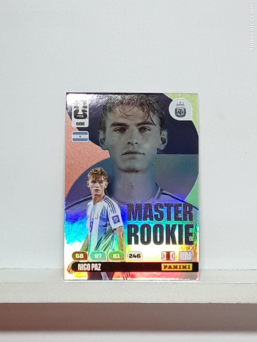 Cromos de f&uacute;tbol: ADRENALYN MUNDIAL 2026 WORLD CUP 26 ALBUM PANINI N 608 ARGENTINA MASTER ROOKIE NICO PAZ