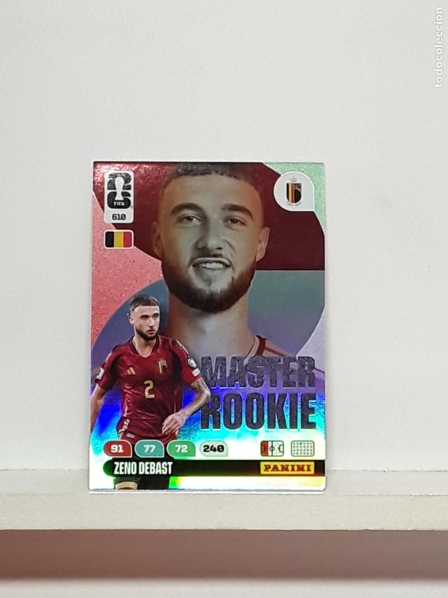 Cromos de f&uacute;tbol: ADRENALYN MUNDIAL 2026 WORLD CUP 26 ALBUM PANINI N 610 BELGICA MASTER ROOKIE ZENO DEBAST