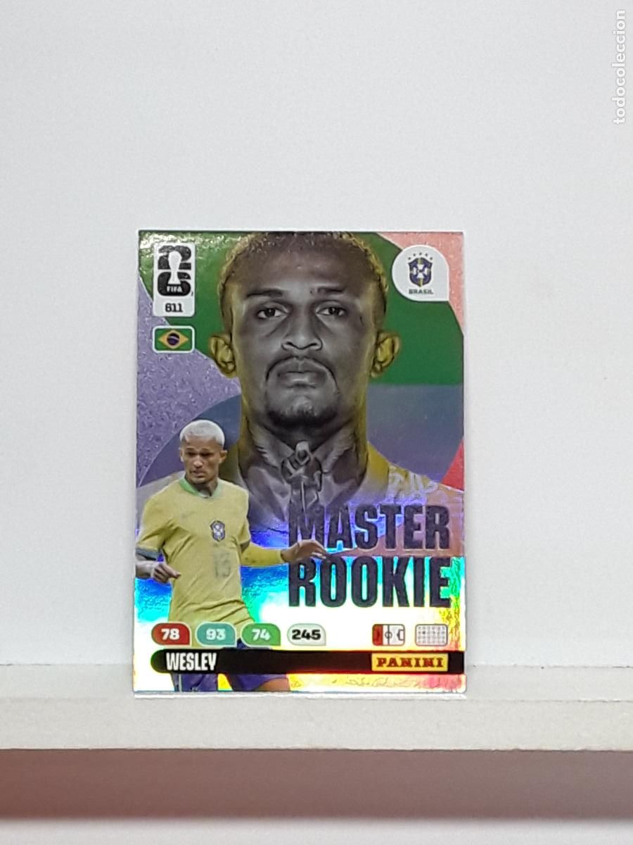 Cromos de f&uacute;tbol: ADRENALYN MUNDIAL 2026 WORLD CUP 26 ALBUM PANINI N 611 BRASIL BRAZIL MASTER ROOKIE WESLEY