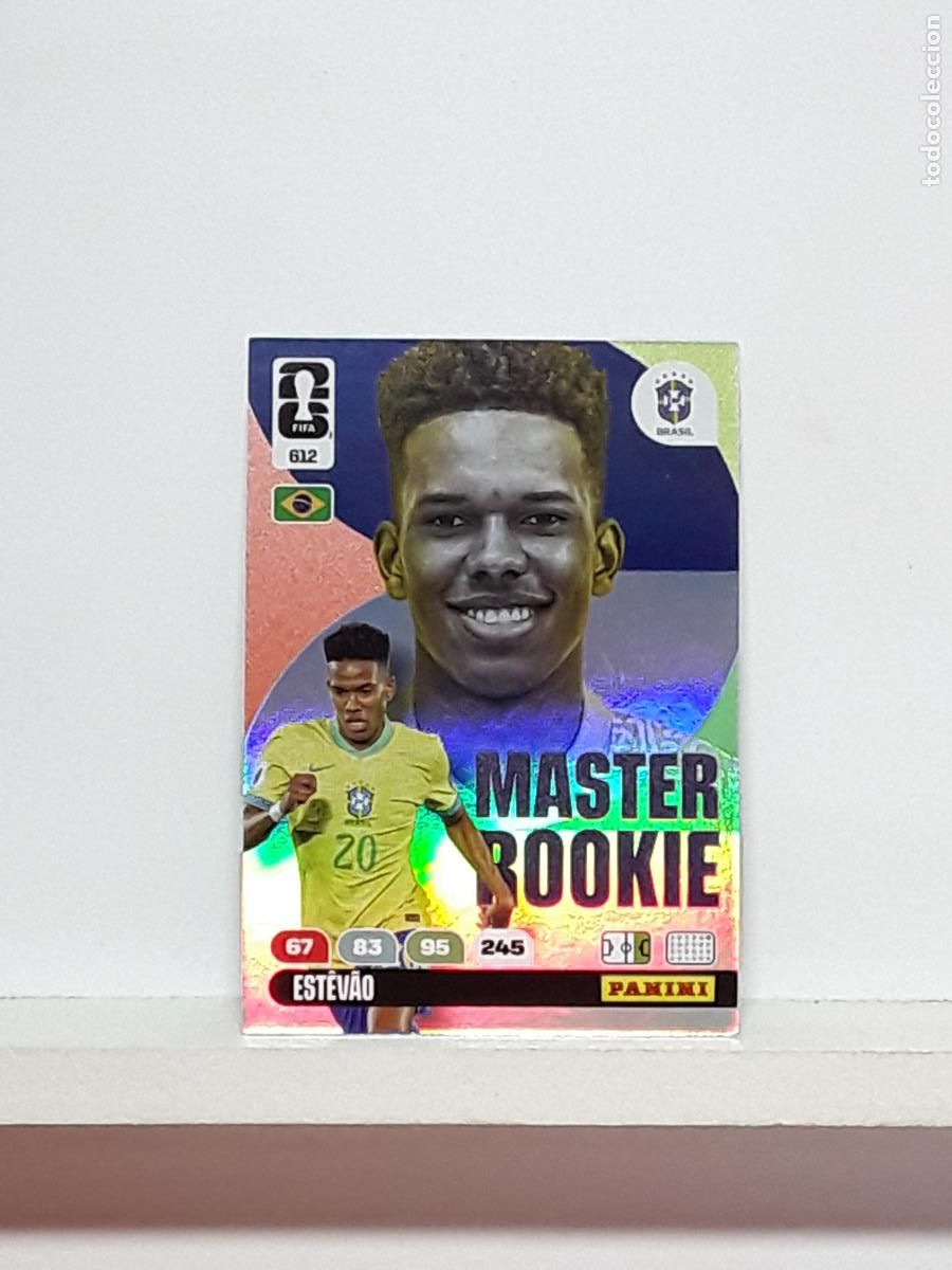 Cromos de f&uacute;tbol: ADRENALYN MUNDIAL 2026 WORLD CUP 26 ALBUM PANINI N 612 BRASIL BRAZIL MASTER ROOKIE ESTEVAO