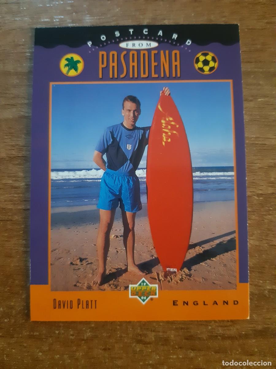 Cromos de f&uacute;tbol: N&deg;304 DAVID PLATT ENGLAND INGLATERRA POSTCARD FROM PASADENA WORLD CUP USA 94 UPPER DECK 1994