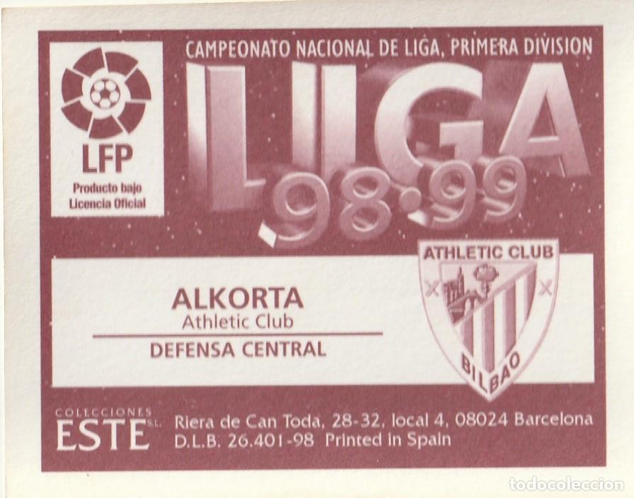 Cromos de f&uacute;tbol: ESTE 98-99. ALKORTA. NUNCA PEGADO. - Foto 2