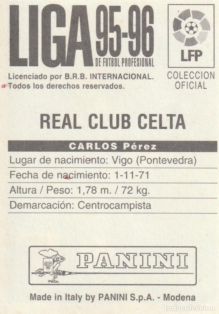 Cromos de f&uacute;tbol: PANINI 95-96. CARLOS. NUNCA PEGADO. - Foto 2