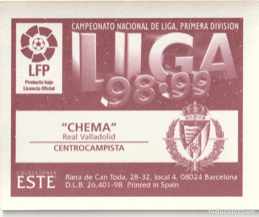 Cromos de f&uacute;tbol: ESTE 98-99. CHEMA. NUNCA PEGADO. - Foto 2