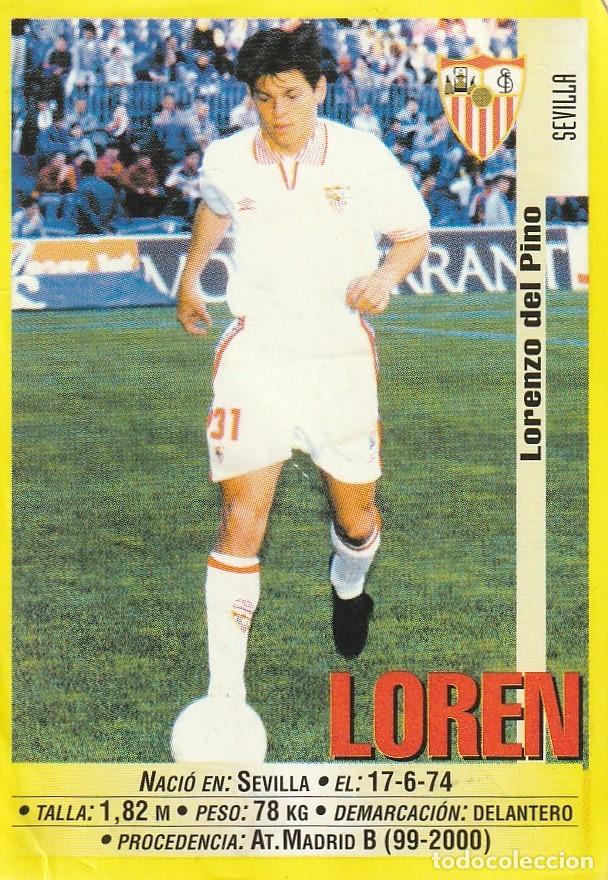 Cromos de f&uacute;tbol: PANINI 99-00. COLOCA LOREN. VERSI&Oacute;N TRASERA 1. NUNCA PEGADO.