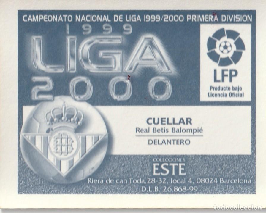 Cromos de f&uacute;tbol: ESTE 99-00. CU&Eacute;LLAR. NUNCA PEGADO. - Foto 2