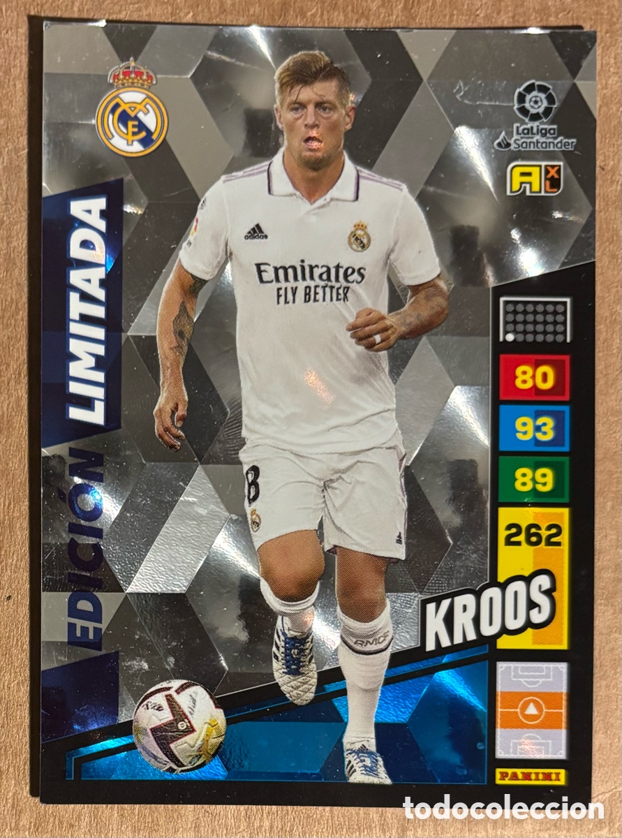 Cromos de f&uacute;tbol: KROOS (REAL MADRID). CARTA EDICI&Oacute;N LIMITADA PANINI ADRENALYN XL LA LIGA 2022/23