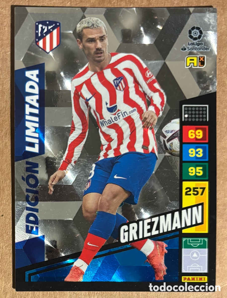 Cromos de f&uacute;tbol: GRIEZMANN (ATL&Eacute;TICO MADRID). CARTA EDICI&Oacute;N LIMITADA PANINI ADRENALYN XL LA LIGA 2022/23.