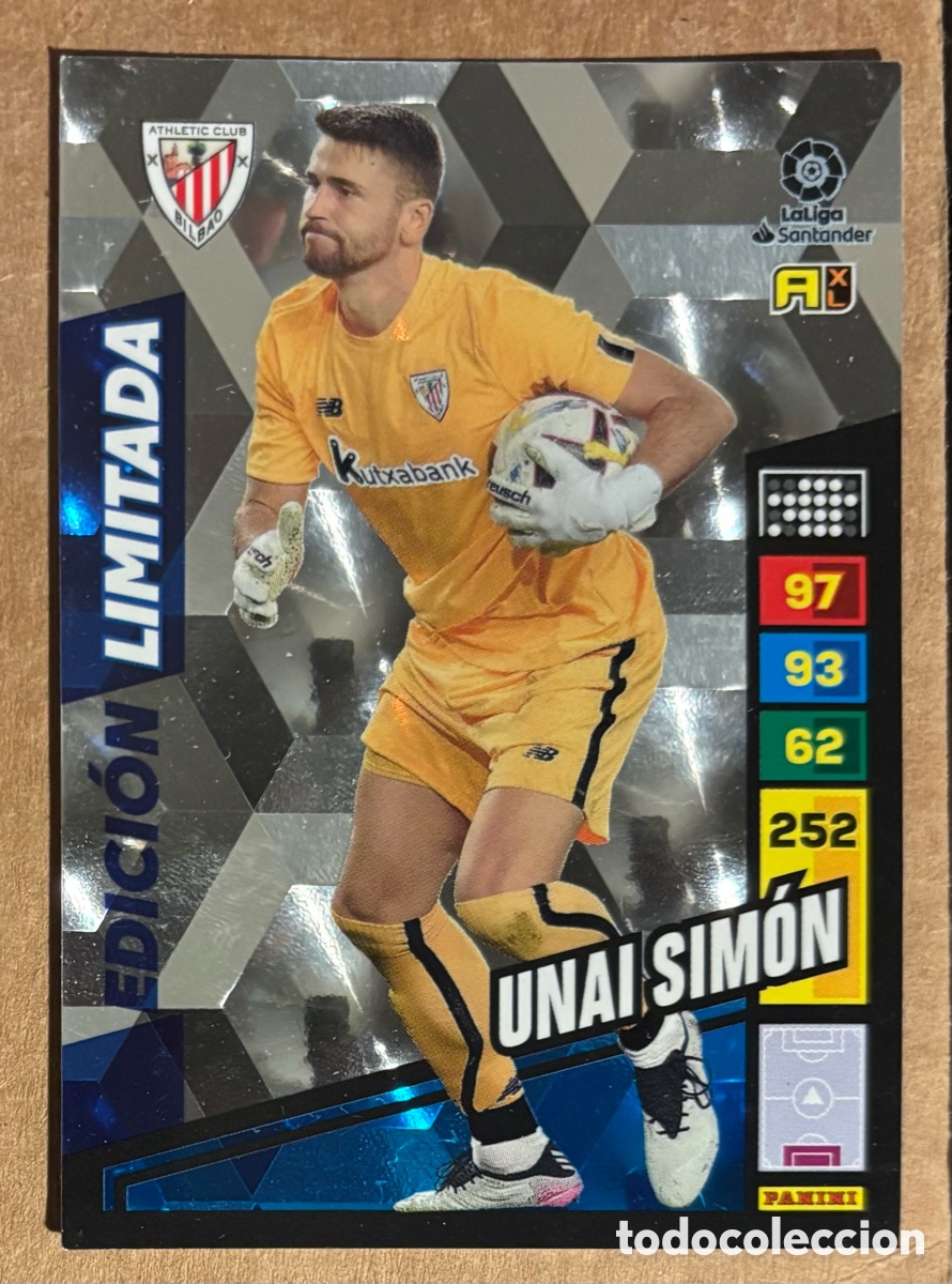 Cromos de f&uacute;tbol: UNAI SIM&Oacute;N (ATHLETIC FLUB). CARTA EDICI&Oacute;N LIMITADA PANINI ADRENALYN XL LA LIGA 2022/23.