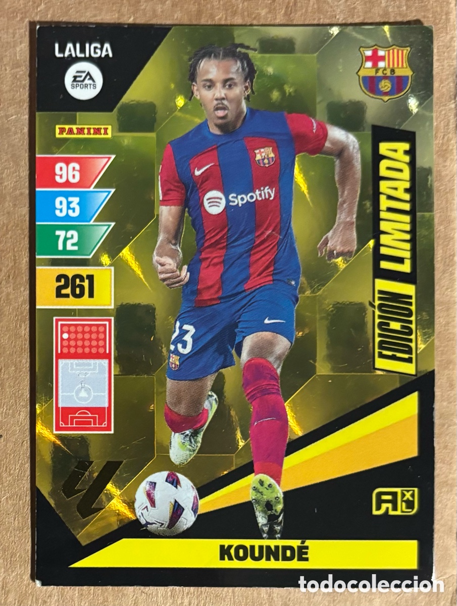 Cromos de f&uacute;tbol: KOUND&Eacute; (FC BARCELONA). CARTA EDICI&Oacute;N LIMITADA PANINI ADRENALYN XL LA LIGA 2023/24.