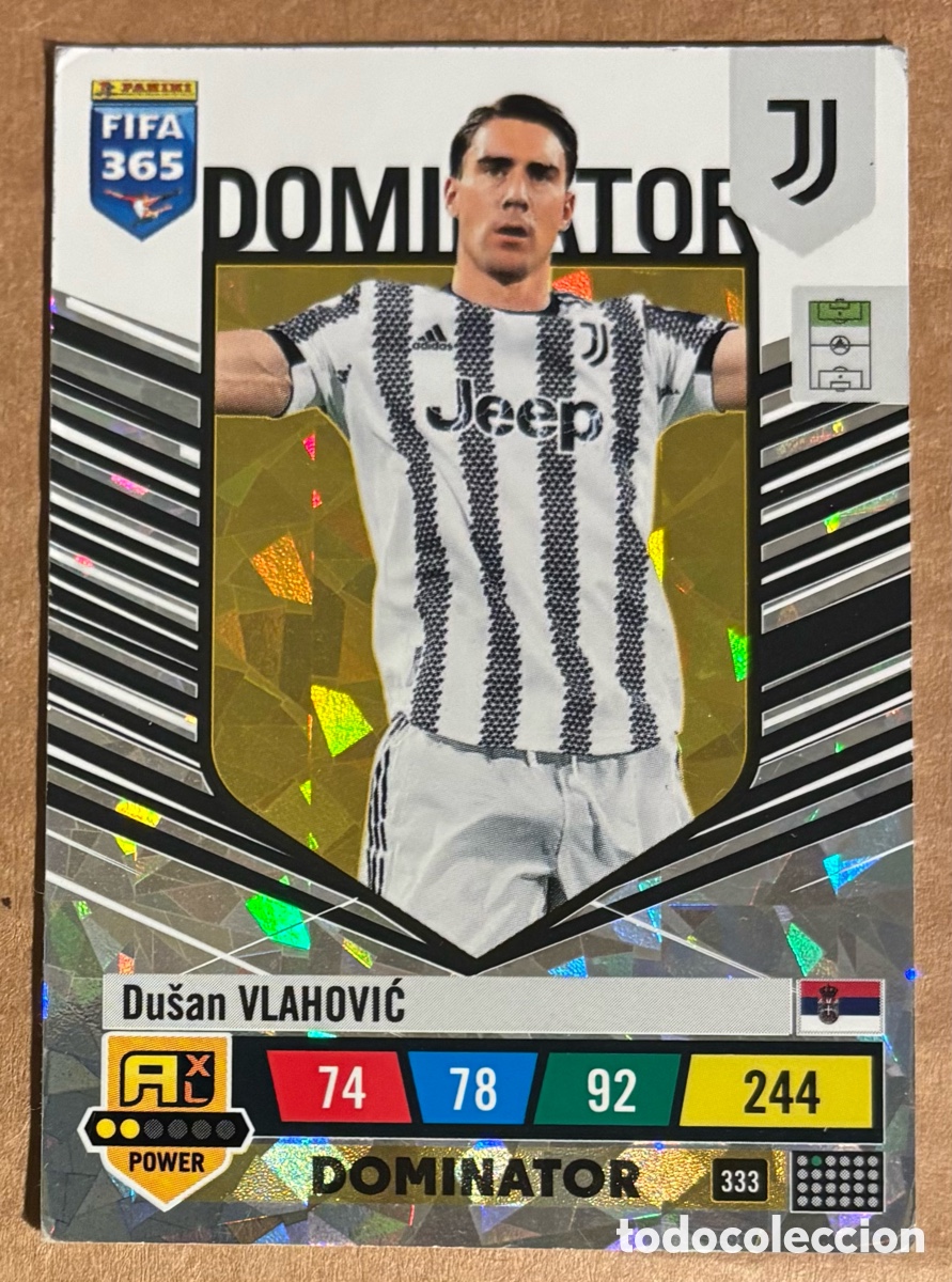 Cromos de f&uacute;tbol: DUSAN VLAHOVIC (JUVENTUS TURIN). CARTA DOMINATOR PANINI ADRENALYN XL FIFA 365 2023