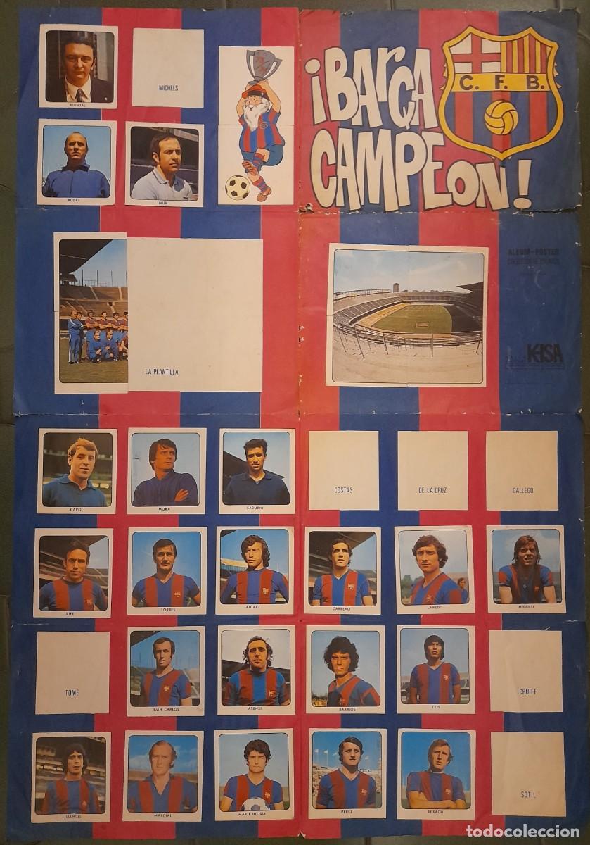 Cromos de f&uacute;tbol: Poster Album Bar&ccedil;a Campeon 1974 Keisa Incompleto 29 Cromos