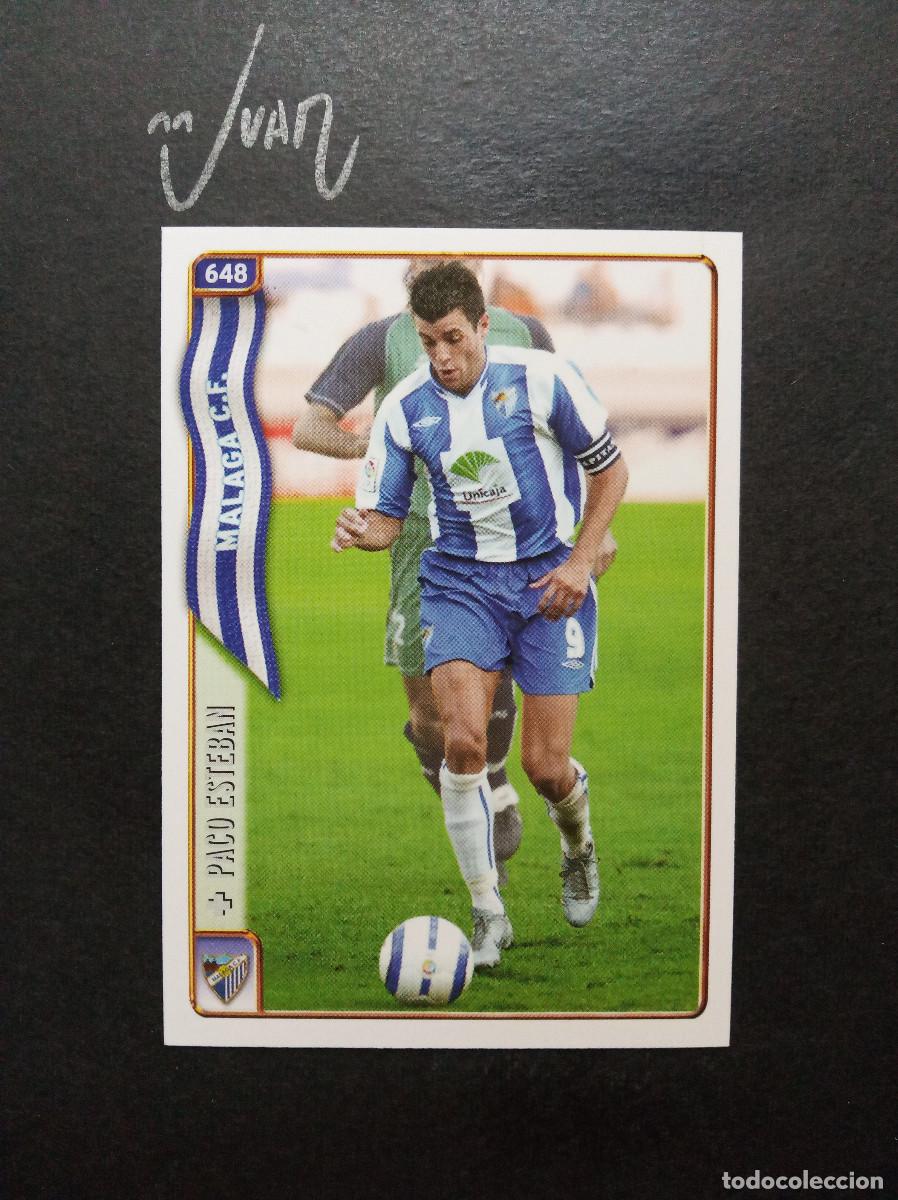 Cromos de f&uacute;tbol: N&ordm; 648 FICHAJE UH + PACO ESTEBAN MALAGA CF ⚽ MUNDICROMO &reg; FICHA LIGA 2004 2005 04 05