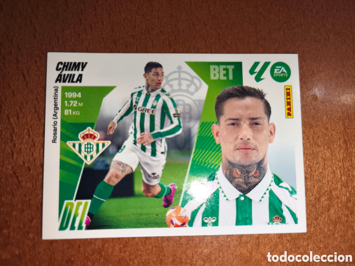 Cromos de f&uacute;tbol: Chimy &Aacute;vila coloca n&deg;19 Bis liga este 25/26 Real Betis
