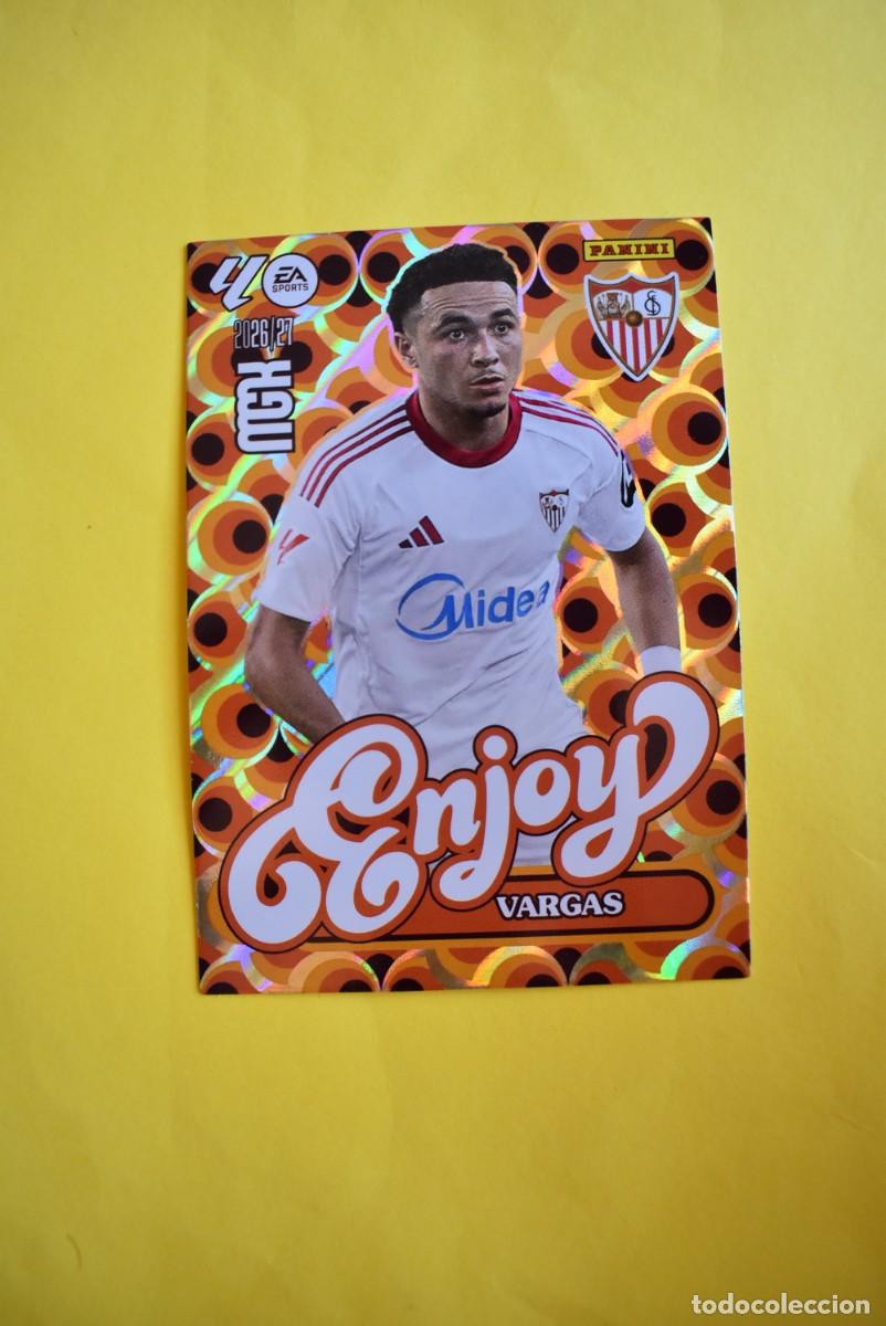 Cromos de f&uacute;tbol: Cromo La Liga. Megacracks. 2026 2027. 26 27. Vargas. Sevilla. Enjoy. N. &ordm; 387. Panini