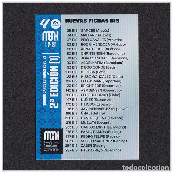 Cromos de f&uacute;tbol: MEGACRACKS 2026 2027 26 27 PANINI INDICE 2&ordf; EDICI&Oacute;N NUEVAS FICHAS BIS 1 ALBUM COLECCI&Oacute;N MGK 2&ordf; ED