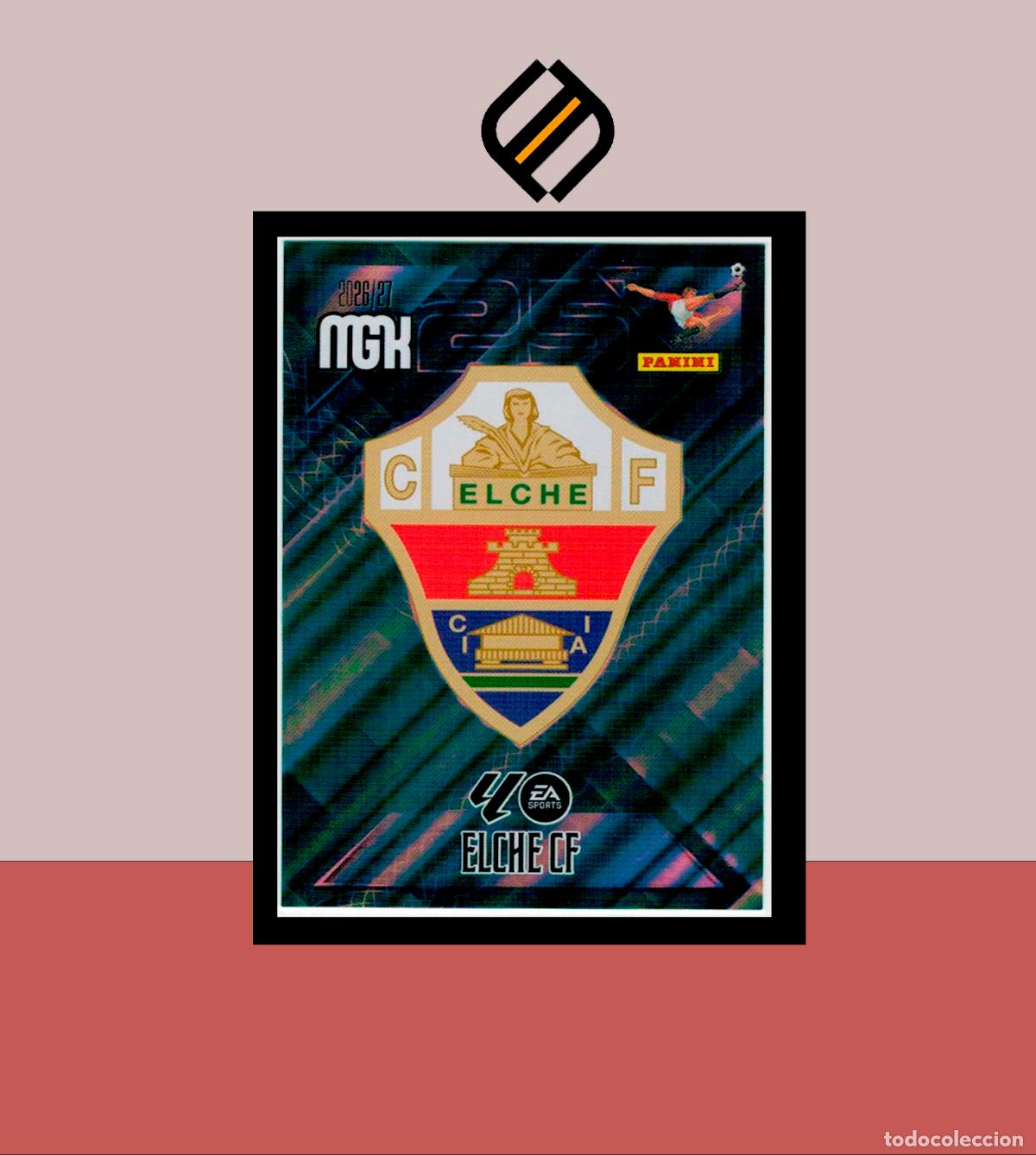 Cromos de f&uacute;tbol: MEGACRACKS 2026 2027 26 27 PANINI N&ordm; 145 ESCUDO ELCHE COLECCI&Oacute;N ALB&Uacute;M MGK