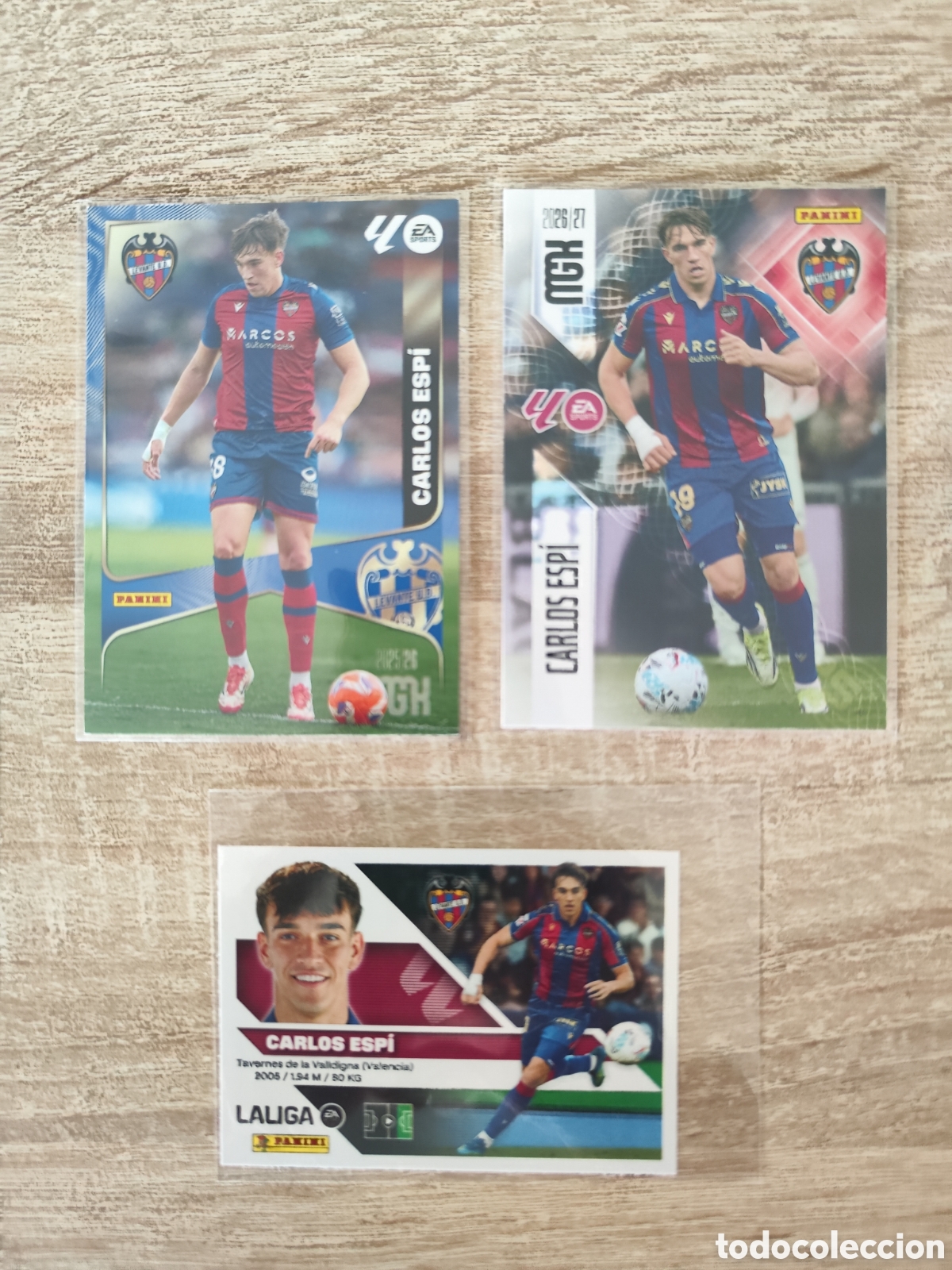 Cromos de f&uacute;tbol: Lote 3 Cromos Carlos Espi Rookie Panini