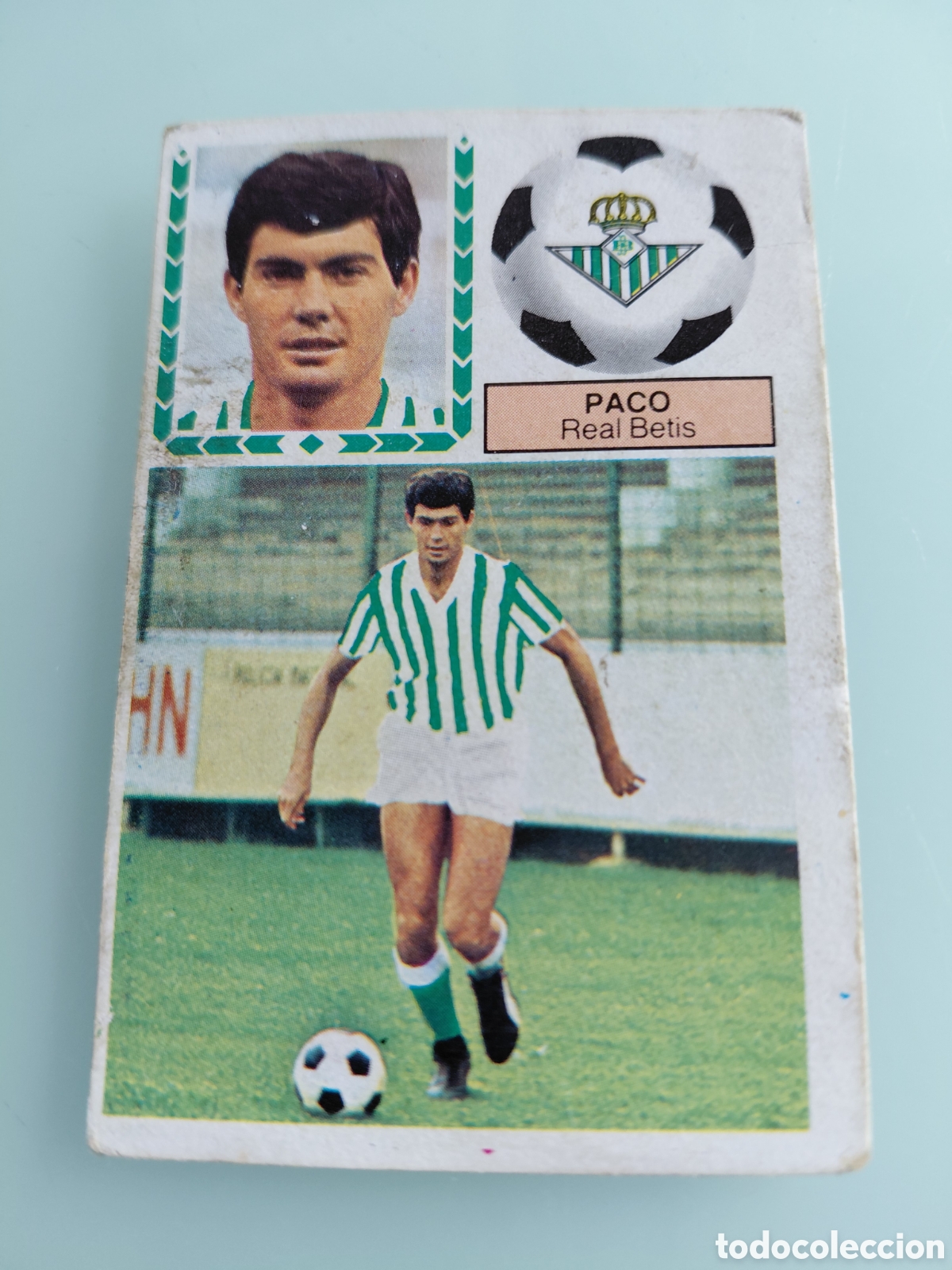 Cromos de f&uacute;tbol: PACO, REAL BETIS, ULTIMOS FICHAJES 41, LIGA ESTE 83 84, DESPEGADO