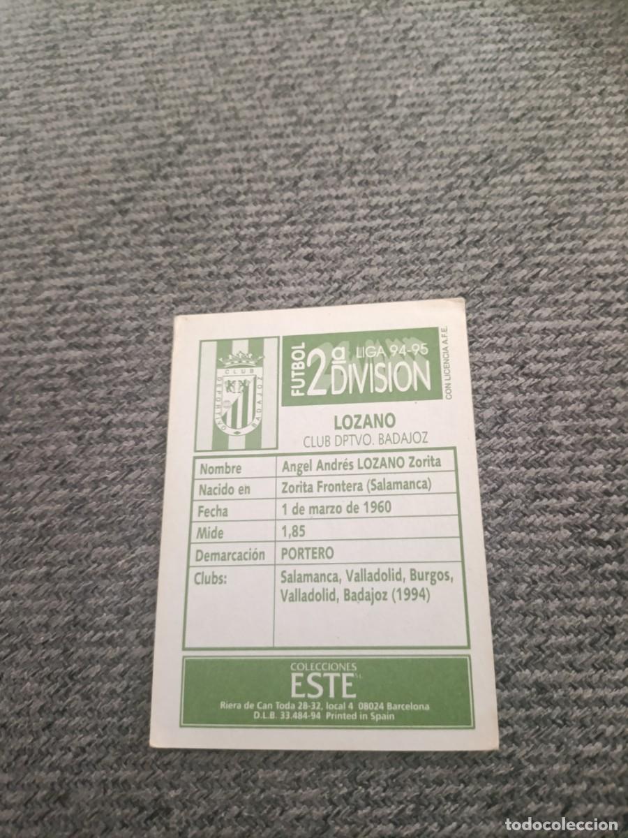 Cromos de f&uacute;tbol: Ediciones este 94-95 Lozano Badajoz - Foto 2
