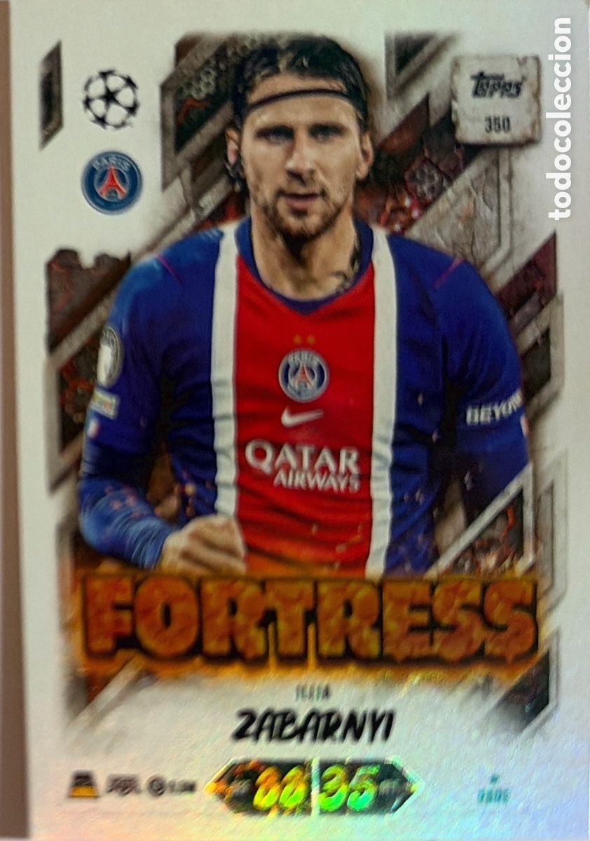 Fu&szlig;ball-Sticker: 350 - Illia Zabarnyi -Fortress- (PSG) MATCH ATTAX CHAMPIONS LEAGUE 2026/27 (TOPPS)