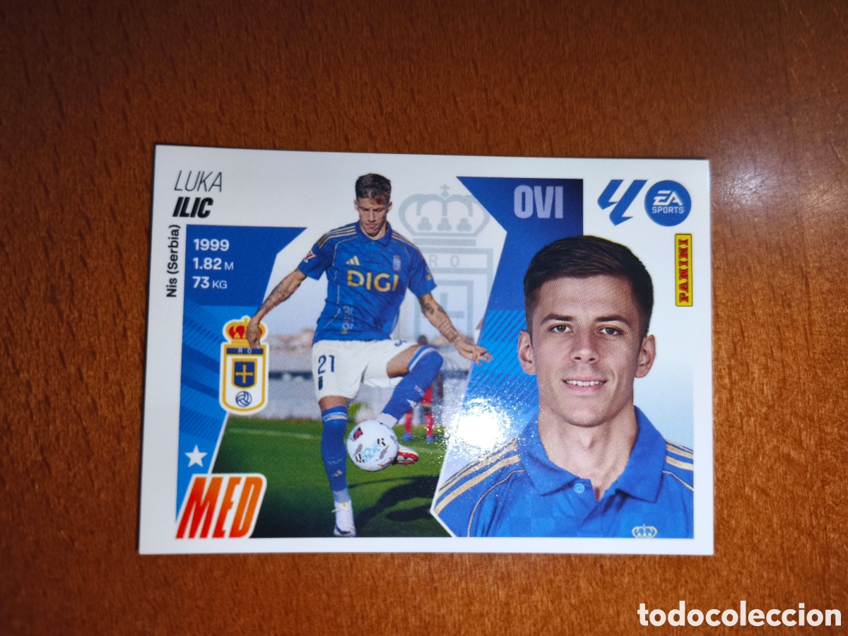 Cromos de f&uacute;tbol: Ilic n&deg;15 CORREGIDO CON ESCUDO liga este 25/26 Oviedo