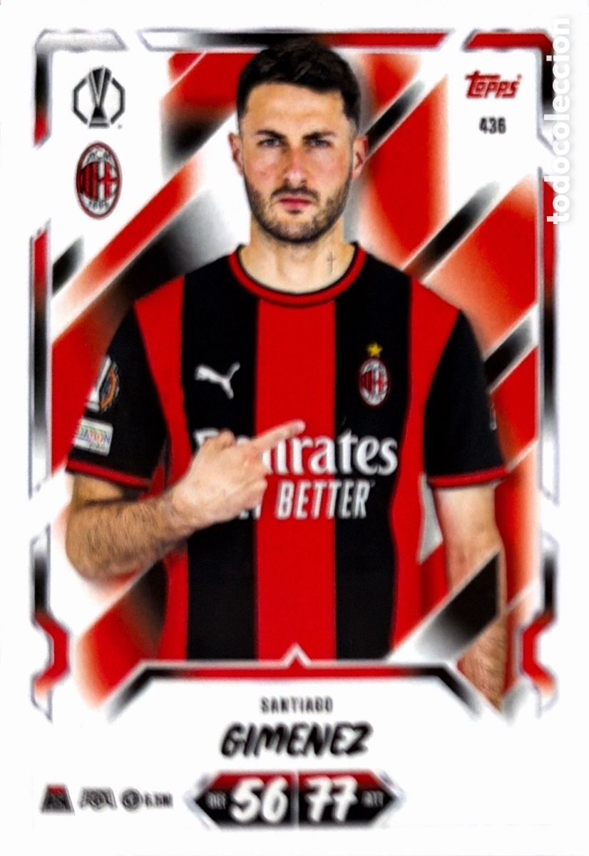 Cromos de f&uacute;tbol: 436 - Santiago Gim&eacute;nez (MILAN) MATCH ATTAX CHAMPIONS LEAGUE 2026/27 (TOPPS)