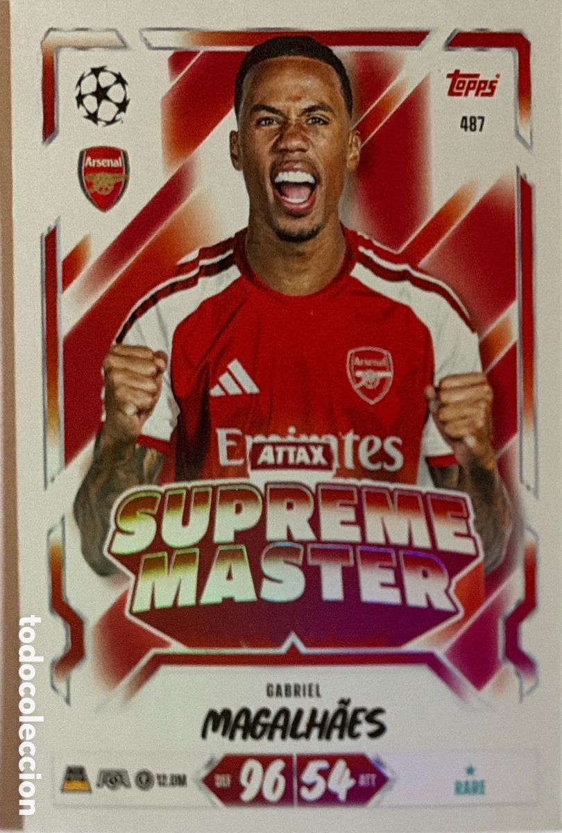 Cromos de f&uacute;tbol: 487 - Gabriel Magalh&atilde;es -Attax Supreme Master- (ARSENAL) MATCH ATTAX CHAMPIONS LEAGUE 2026/27