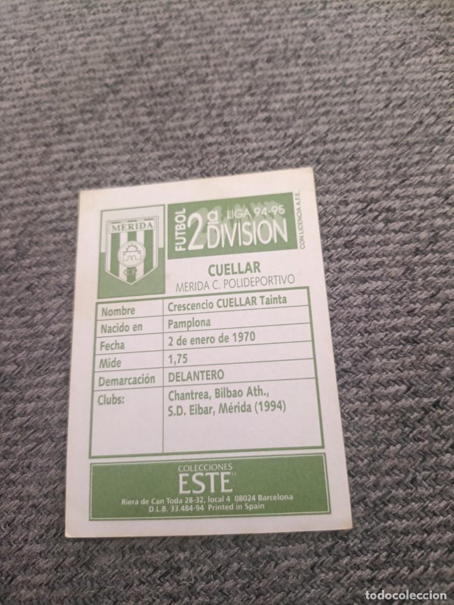 Cromos de f&uacute;tbol: Ed.este 94-95 Cu&eacute;llar Merida - Foto 2