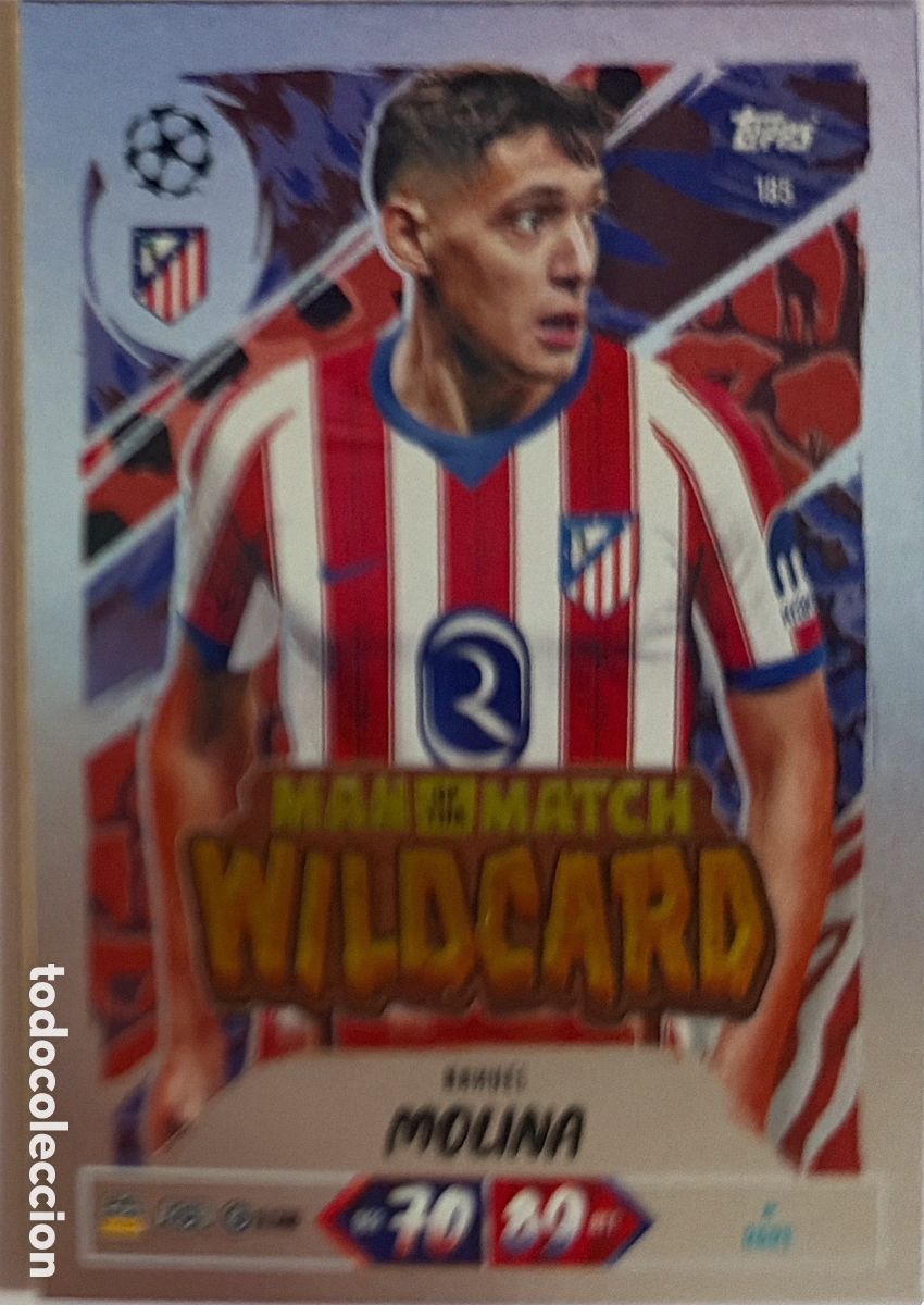 Football Stickers: 185 - Nahuel Molina -MAN OF THE MATCH- (ATL. MADRID) MATCH ATTAX CHAMPIONS LEAGUE 2026/27 (TOPPS)