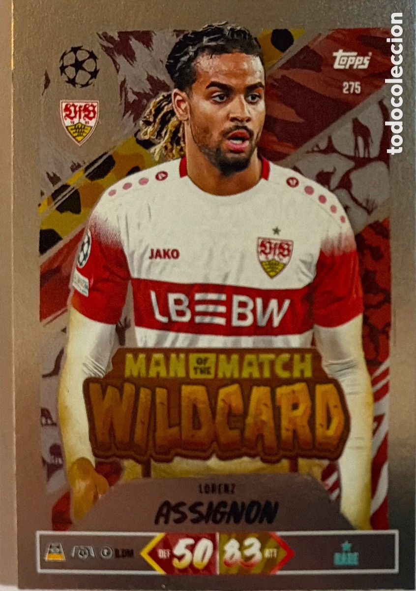 Cromos de f&uacute;tbol: 275 - Lorenz Assignon -MAN OF THE MATCH- (Stuttgart) MATCH ATTAX CHAMPIONS LEAGUE 2026/27 (TOPPS)