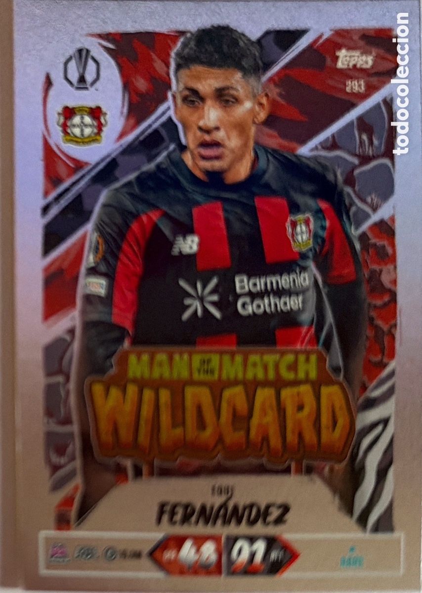 Cromos de f&uacute;tbol: 293- Equi Fern&aacute;ndez -MAN OF THE MATCH- (BAYER LEVERKUSEN) MATCH ATTAX CHAMPIONS LEAGUE 2026/27 (TOPP