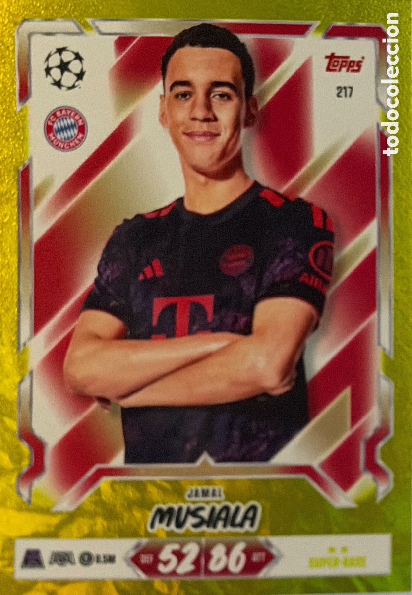 Cromos de f&uacute;tbol: 217 - MUSIALA -FONDO AMARILLO SUPER RARO- (BAYERN MUNICH) MATCH ATTAX CHAMPIONS LEAGUE 2026/27