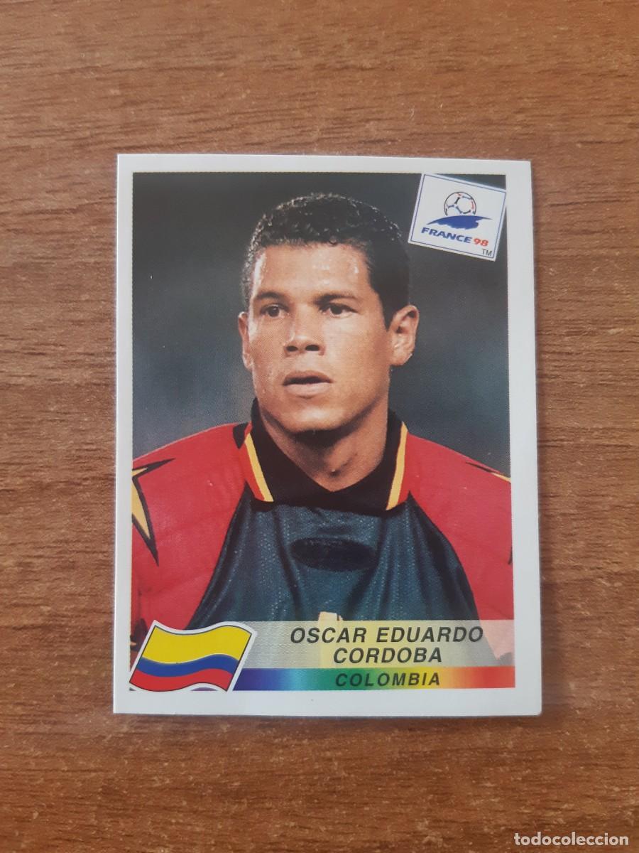 Cromos de f&uacute;tbol: N&deg;447 &Oacute;scar Eduardo C&oacute;rdoba (Colombia) Mundial Francia 98 PANINI France 1998.Nunca pegado, sin pegar