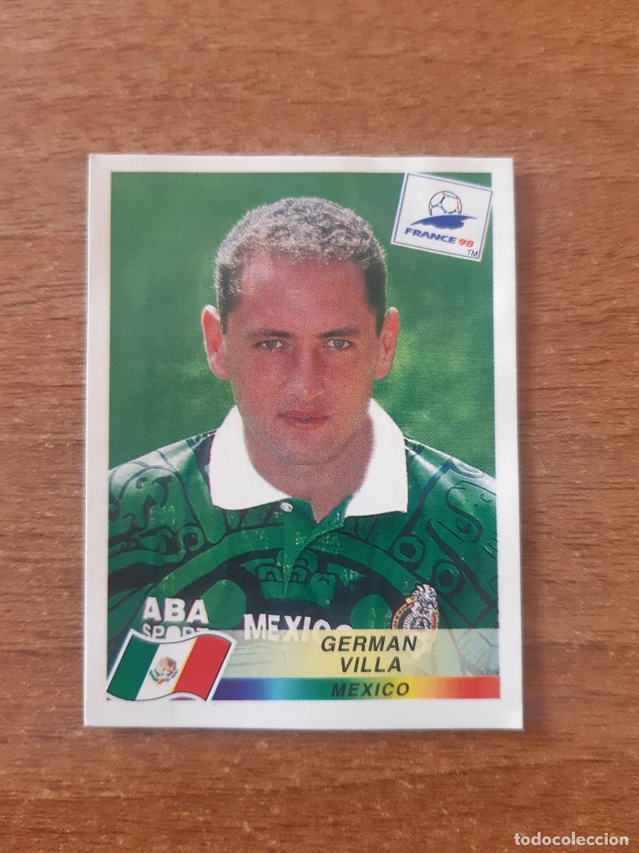 Cromos de f&uacute;tbol: N&deg;365 Germ&aacute;n Villa (M&eacute;xico) Mundial Francia 98 PANINI France 1998.Nunca pegado, sin pegar