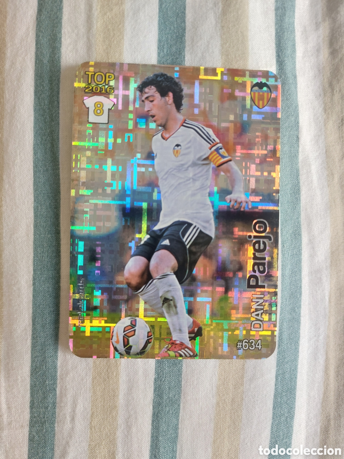 Cromos de f&uacute;tbol: 634 DAVID PAREJO VALENCIA TOP BRILLO TETRIS METALCARDS CROMO MUNDICROMO QUIZ FUTBOL 2015 2016 15 16