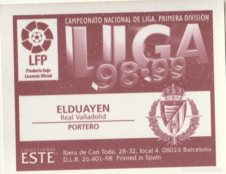 Cromos de f&uacute;tbol: ESTE 98-99. ELDUAYEN. NUNCA PEGADO. - Foto 2