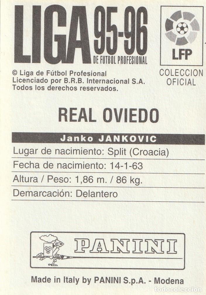 Cromos de f&uacute;tbol: PANINI 95-96. JANKOVIC. NUNCA PEGADO. - Foto 2