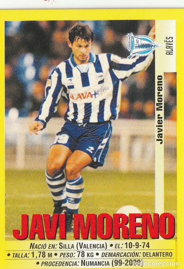 Cromos de f&uacute;tbol: PANINI 99-00. JAVI MORENO. SEGUNDA VERSI&Oacute;N. NUNCA PEGADO.