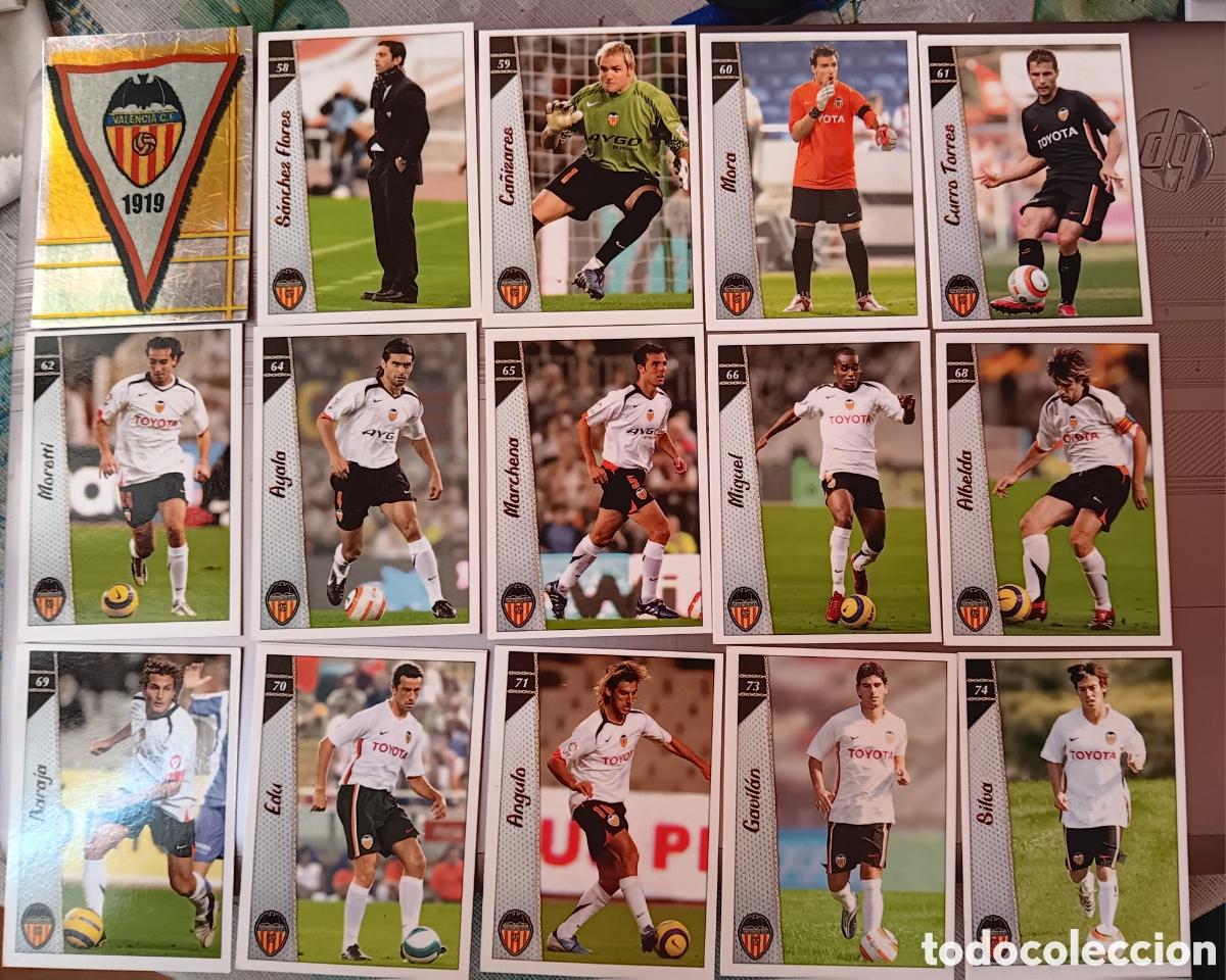 Cromos de f&uacute;tbol: VALENCIA CF MUNDICROMO 2006 2007 LAS FICHAS DE LA LIGA