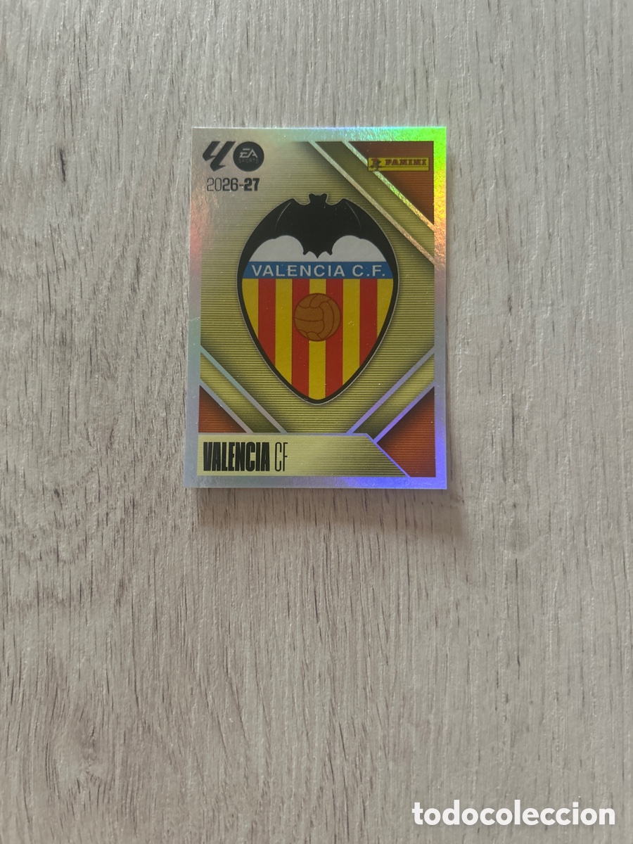 Cromos de f&uacute;tbol: Escudo 1 Valencia Liga Este 2026/27 26-27 Panini