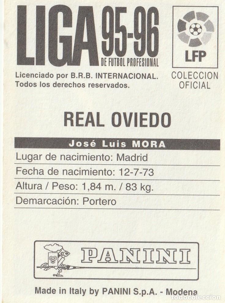 Cromos de f&uacute;tbol: PANINI 95-96. MORA. NUNCA PEGADO. - Foto 2