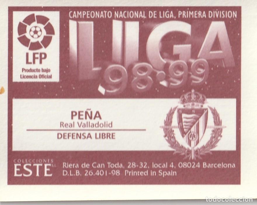 Cromos de f&uacute;tbol: ESTE 98-99. PE&Ntilde;A. NUNCA PEGADO. - Foto 2