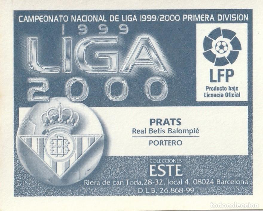 Cromos de f&uacute;tbol: ESTE 99-00. PRATS. NUNCA PEGADO. - Foto 2