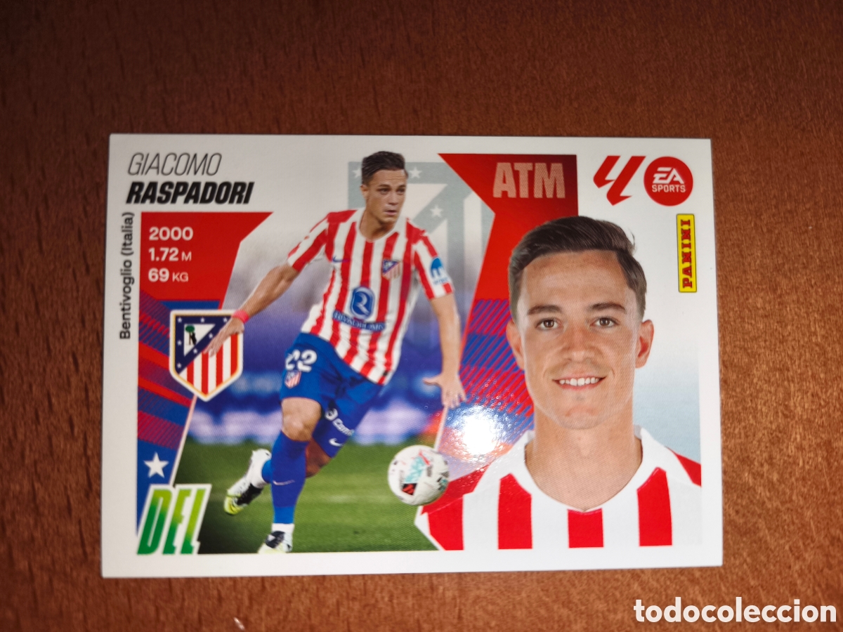 Cromos de f&uacute;tbol: Raspadori fichaje n&deg;42 liga este 25/26 Atl&eacute;tico De Madrid