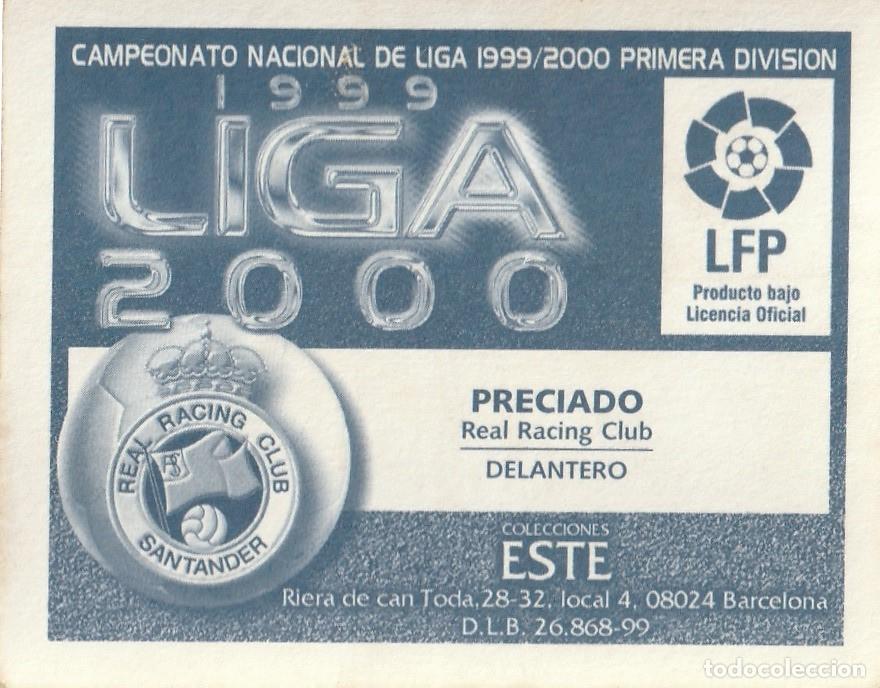 Cromos de f&uacute;tbol: ESTE 99-00. PRECIADO. NUNCA PEGADO. - Foto 2
