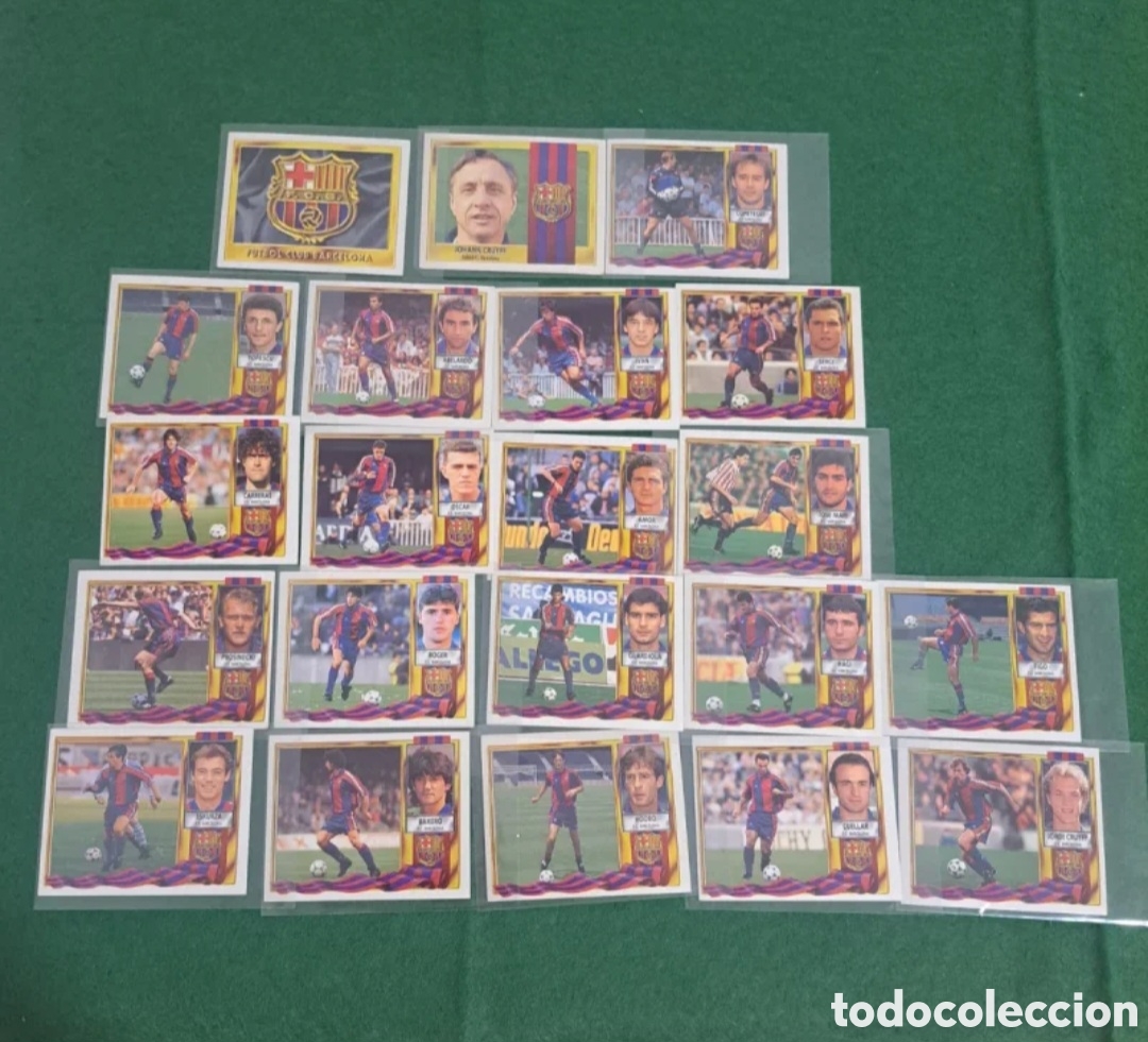 Cromos de f&uacute;tbol: F.C.Barcelona. Liga Este 95-96. 21 cromos diferentes.