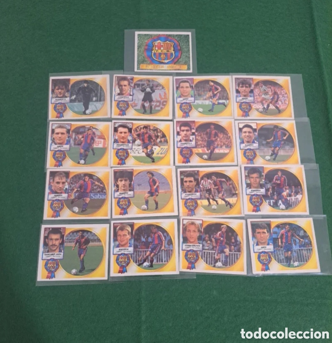 Cromos de f&uacute;tbol: F.C.Barcelona. Liga Este 94-95. 17 cromos diferentes.