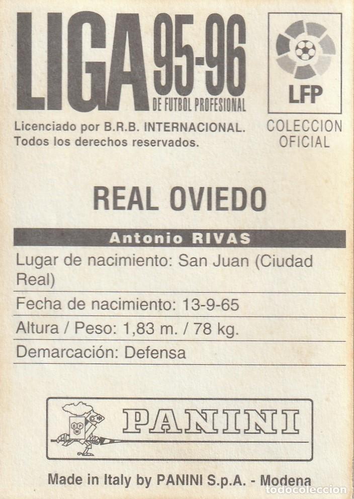 Cromos de f&uacute;tbol: PANINI 95-96. RIVAS. NUNCA PEGADO. - Foto 2