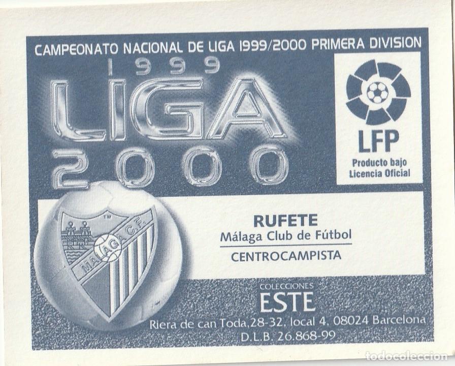 Cromos de f&uacute;tbol: ESTE 99-00 RUFETE. NUNCA PEGADO. - Foto 2